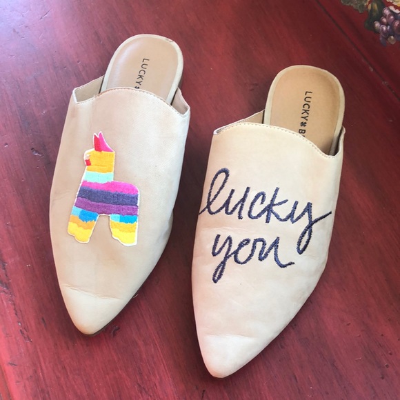Lucky Brand slip on shoes. With llama and “lucky you” Size 8M/38 - Picture 1 of 9